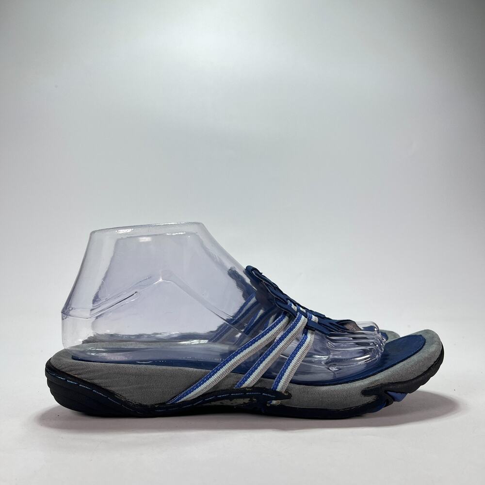 Jambu Royal Blue Woven Leather Shield Casual Thong Slide Sandals Women's Size 9M